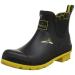 Joules Women's Wellibob Rain Boot 7 Black Metallic Bees