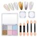 QINREN 8 Colors Chrome Nail Powder Shiny Nail Art Pigment Powder Magic Mirror Effect Holographic Nail Glitter Powder Metallic Nail Art Powder for DIY Nail Art Decorations