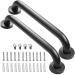 2 Pack 16 Inch Shower Grab Bar - 1.25" Diameter ZUEXT Matte Black Stainless Steel Bathroom Grab Bar Handle Bath Balance Bar Safety Hand Rail Support Handicap Injury Elderly Senior Assist Bath Handle Matte Black 16 Inch (Pack of 2)