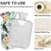 NAANLE 1L Hot Water Bottle with Flower Motif | Transparent Warm Water Bottle for Pain Relief & Heat Therapy | Ideal for Bed Hands & Feet - Buy Online on GoSupps.com