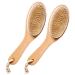 Gregg Pierre 100% Natural Bristle Bath and Shower Brush With Wooden Handle Bundle Of Two Brushes