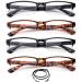 4 Packs Semi Half Frame Reading Glasses for Men Stylish Semi Rimless Reading Glasses Mens 2.00 2.00 X 2 Packs Black & 2 Packs Tortoise With 1 Lanyard