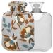Naanle peonies poppy flowers heat bottle with reference heat and cold therapy transparent hot water bottle 1 l hot water bottle for bed hand feet warmer pain relief