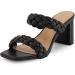 Dunes Women's Iris Braided Heel Sandal with CUSHIONAIRE Technology, Memory Foam, and Wide Widths - Black, Size 8.5 - Buy Online on GoSupps.com