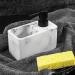 Srutueo Press-Type Bottle Detergent Dispenser Bathroom Sink Kitchen Soap Dispenser White with Dish Brush Sponge - Buy Online on GoSupps.com