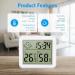 Brifit Digital Thermometer Hygrometer High Accuracy Portable Indoor Climate Monitor with Clock | Ideal for Greenhouse Office & Home - Buy Online on GoSupps.com