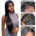 RXY 26 Inch Lace Front Human Hair Wig 180 Density Pre Plucked Straight Closure for Black Women - Natural Black Color - Buy Online on GoSupps.com