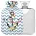 Naanle Ocean Wave anchor hot water bottle with reference transparent hot water bottle 1l heat bottle for bed hand feet warmer pain relief heat and cold therapy