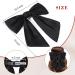 Black Satin Large Hair Bow Barrette | Oversized Ribbon Clip for Women - Vintage 90's Hair Accessory - Buy Online on GoSupps.com
