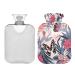 Mnsruu heat bottle tropical flower butterfly hot water bottle with a soft cover great gift for women children Christmas 2 l