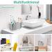 Brushed Nickel Electric Toothbrush Holder - Large Bathroom Organizer Set with Adjustable Partitions - Perfect for Family Drainage Solution - Buy Online on GoSupps.com