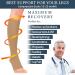 GODORIO Open Toe Compression Socks - 2 Pairs Knee High 15-25 mmHg Best Support for Men & Women - Black/Beige 2X-Large - Buy Online on GoSupps.com