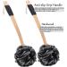 2pcs Bamboo Charcoal Loofah Back Scrubber Shower Brush for Sensitive Skin - Waterproof Handle - Buy Online on GoSupps.com