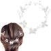 Fairvir bridal jewelry wedding hair tanks flower gold leaf radiant bride side crystal headdress hair accessories for women and girls (silver) silver white