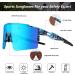 BangLong UV400 Cycling Sunglasses for Men Women - White Blue | Windproof Sports Sunglasses for Running, Golf & Baseball - Buy Online on GoSupps.com