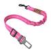 Umi Dog Seat Belt for car Adjustable Elastic Bungee Strong Durable Dog Car Harness - 360 Degree Swivel Attach Won't Twist Rose
