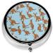 Funny Kangaroo Zoo Round Pill Box - 3 Compartment Portable Travel Medicine Organizer | Mini Decorative Pocket Purse for Tablets & Vitamins - Buy Online on GoSupps.com