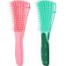 2 Pack Detangling Brush for Curly Hair ez Detangler Brush Hair Detangler Afro Textured 3a to 4c Kinky Wavy for Wet/Dry/Long Thick Curly Hair Exfoliating for Beautiful and Shiny Curls (Green Pink)