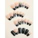 verysparkling 24pcs Black Bow Coffin Fake Nail Black Bow Faux Pearl Press on Nails Black Bow Coffin Nails Luxurious Nails Acrylic Nails Fake Nails For Women Girls - Buy Online on GoSupps.com