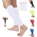 360 RELIEF Compression Calf Sleeves - for Fitness Sports | Shin Splints Torn Muscle Cramps Workout Circulation Running Jogging Marathon Hiking | 1 Pair Large White with Mesh Laundry Bag | White L-1PAIR