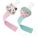 Tyry.hu pacifier chain young girl pacifier strap clip cotton pacifier clips for baby animals gift newborn (cat + strawberry)