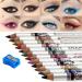 evpct 12Pcs Matte Eyeliner Pencils Pens Set with a Sharpener,Bright Light Blue Red Purple Green Black Colored Colors Colorful Eyeliner Pencils Sets, Pearl Metallic Glitter Eyeliner Pencil Kit(Set01) Set 01