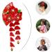 Japanese Style Cloth Hairpin Tassel Fans Shape Barrette with Bells Kimono Flower Headdress Traditional Clothes Cosplay Hair Decoration Accessory for Women Red - Buy Online on GoSupps.com