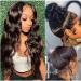 Body Wave 360 Lace Front Wigs Human Hair Full Frontal 150% Density Pre Plucked with Baby Brazilian Virgin HD (20 Inch)