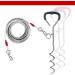 Dog leash for the outdoor area 3 m hard-wearing made of steel spiral ground skewer 45 cm for outdoor activities camping leash for dogs 57 kg (cable and pile 3 m) cable and hering 2 count (pack of 1)))