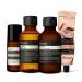 Aesop Travel Essential Kit Shampoo (3.3 Oz) + Conditioner (3.3 Oz) + Resurrection Hand Balm (2.5 Oz) & Deodorant Roll-on (1.7 Oz) | Paraben-Free Cruelty-Free & Vegan