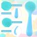 Comnico 2-Pack Manual Facial Cleaning Brush - Soft Silicone Skin Washer & Peeling Pads for Deep Cleansing Makeup Residues (Blue & Pink) - International Shipping Available - Buy Online on GoSupps.com