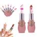 2/6PCS Crystal Jelly Flower Color Changing Lipstick Best Gift PH lipstick color changing Lip Glos Jelly Transparent Magic Changing Lip Temperature Change Lipstick (A)