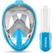 Vaincre 180 Full Face Snorkel Mask - Panoramic View, Anti-Fog, Anti-Leak - Sky Blue Large/Extra Large - Buy Online on GoSupps.com
