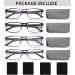 4-Pack Stylish Metal Frame Blue Light Blocking Reading Glasses for Men - +2.5 Strength - Anti Glare UV Filter - Comfort Spring Hinges - 4 Pack Mix Colors - Buy Online on GoSupps.com