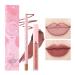 MIESCHER 2Pcs Lip Liner and Lipstick Set Velvety Matte Liquid Lipstick Matte Nude Lip Liner Pen Long Lasting Waterproof Lip Crayon High Pigmented Not Fade No Smudge Lip Stain Makeup for Women(03)