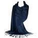 GFM Smooth Shiny Surface Pashmina Style Scarf (L9) .L9-vghnl-very Dark Navy Blue