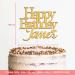Personalised Gold Acrylic Birthday Cake Topper - Custom Name Decoration by KreateSquare - Buy Online on GoSupps.com