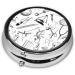 Round Pill Box - 3 Compartment Mini Decorative Pocket Organizer for Travel | Portable Medicine Tablet & Vitamin Holder - Buy Online on GoSupps.com