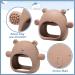 Silicone Bear Teething Toys Set - Anti-Drop Baby Teether Pacifier for Pain Relief and Chewing Needs - 4 Pieces (Blue, Caramel, Pink) - Buy Online on GoSupps.com