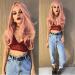 Buy Long Pink Curly Wigs for Women - Naturally Looking Full Wig with Ponytail for Daily Cosplay & Outdoor Use - Buy Online on GoSupps.com