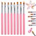 DKTOTIUP NAIL Art brush set 8 pieces nail brush pink nail art punctor pen nail design brush sponge brushes Brush Brush nail art nail pencil for painting nail painting brush nail dotting tool
