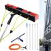 5m-12m Window Cleaning Pole Outdoor Water Fed Telescopic 2 in 1 Brush Squeegee Attachment Professional Extendable Cleaner Conservatory Roof Gutters(50cm Brush 8m pole) 55cm Brush Head 8M/27FT