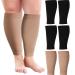 3 Pairs 20 Inches XXXL Wide Plus Size Calf Compression Socks for Circulation Compression Long Legs Sleeves 20 - 30 mmHg Calf Muscle Compression Sleeve for Women Men