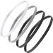 4 Pieces Thick Non-Slip Elastic Sport Headbands Hair Headbands for Women and Men (Black Gray White)