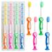 Disposable Toddler Toothbrush Kids Pack of 20 Manual Suction Cup Bulk Kids Toothbrushes Individually Wrapped Animal Toothbrush for Kids Childrens for Home School Camp Daycare Travel