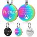 Yhananti dog brand with engraving - dog stark personalized with name telephone number and address stainless steel name tag for collar trailer brand with paw for dogs cats and puppies (round) Hoherer round