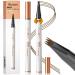 Microblading Eyebrow Pen-Upgraded Eye Brow Pencils for Women Brown with Micro-Fork Tip Applicator Smudge-Proof and Waterproof Eyebrow Pencil for Natural Hair-Like Last All-Day Dark Brown