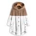 Hanxiulin Women's Fleece Plush Jacket - Fluffy Warm Zipper Cardigan Casual Windproof Autumn Coat 4XL Khaki - Buy Online on GoSupps.com