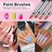 TEOYALL Nail Art Brushes Set - 6 Double Ended Design Tools for Builder Gel Painting, Liner Brushes & Dotting Pens - Buy Online on GoSupps.com