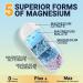 Magnesium Supplement - 5 in 1 Complex 420mg + Vitamin B6 30mg Glycinate Citrate Malate Taurate Oxide - Made in USA - Support Heart Bone Sleep & Muscle Health - 120 Capsules 2 Month Supply - Buy Online on GoSupps.com